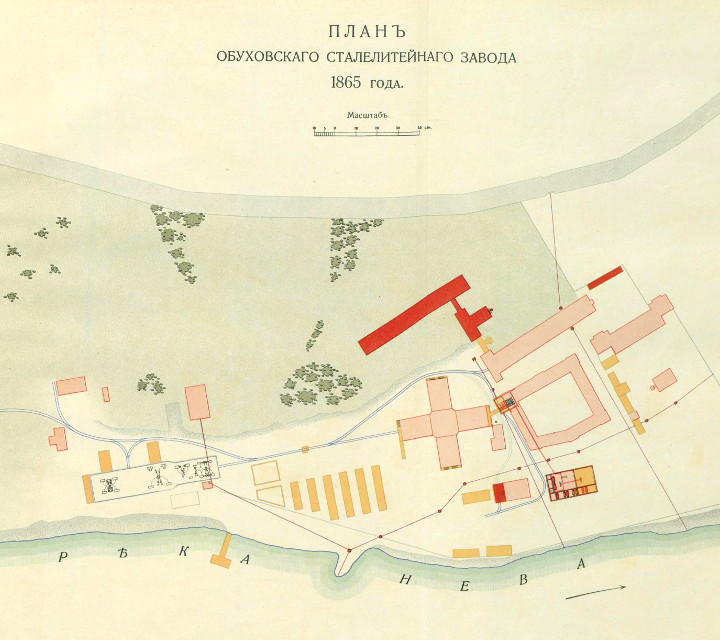 План Обуховского сталелитейного завода, 1865 г.