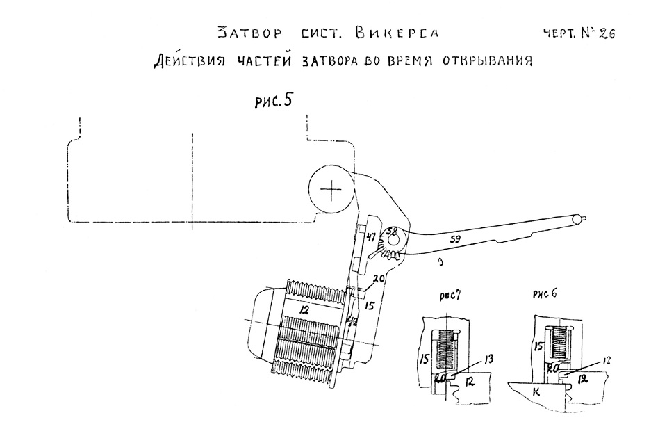 Чертёж 26 — Действие частей затвора при открывании